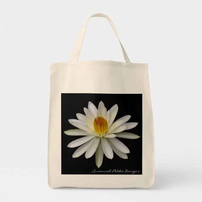 White Water Lily Grocery Tote (Front)