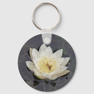 White water lily keychain