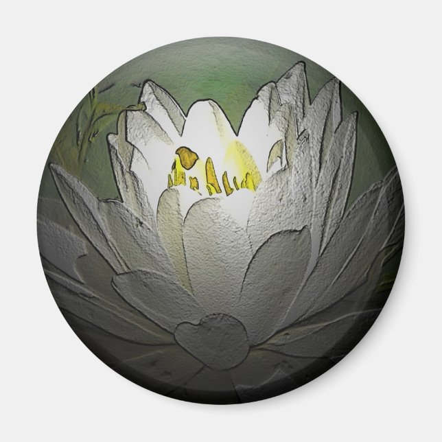 White Water Lily Magnet (Front)
