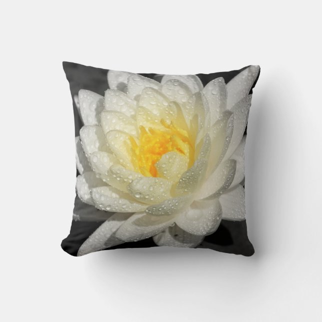 White Water Lily Photograph Cushion (Front)