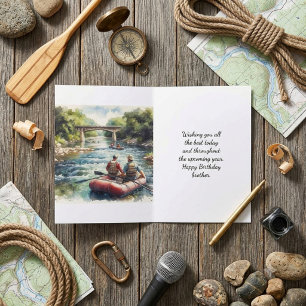White Water Rafting Brother Birthday Card