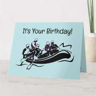 White Water Rafting Design Birthday Card