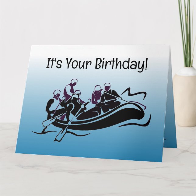 White Water Rafting Design Birthday Card (Front)