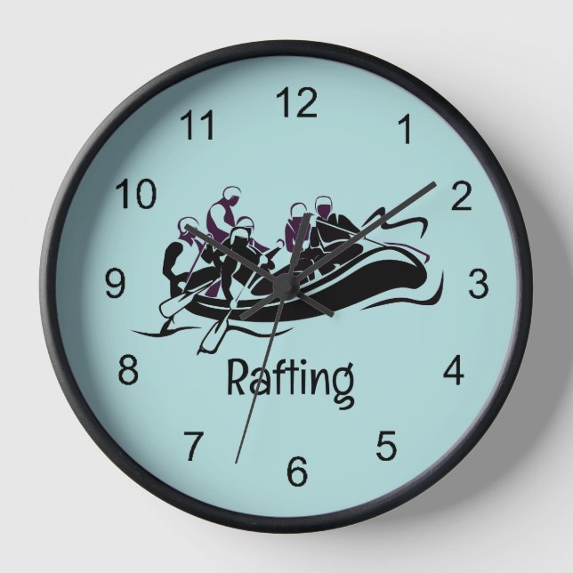 White Water Rafting Design Wall Clock (Front)