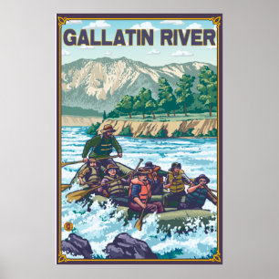 White Water Rafting - Gallatin River, Montana Poster