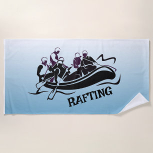 White Water River Rafting Beach Towel