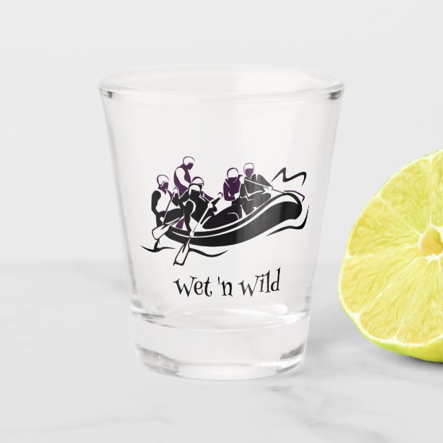 White Water River Rafting Design Shot Glass (Front)