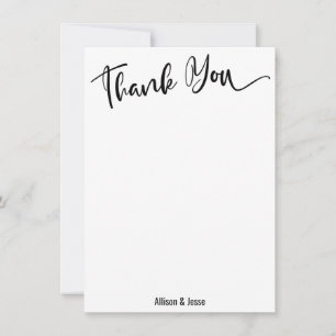 White Watercolor Heart Pale Pink Thank You Card