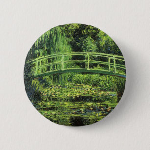 White Waterlilies by Claude Monet, Vintage Art 6 Cm Round Badge