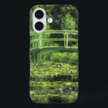 White Waterlilies by Claude Monet, Vintage Art iPhone 16 Case<br><div class="desc">White Waterlilies (1899) by Claude Monet is a vintage impressionist fine art floral nature painting. It is one of many variations of the water lilies and Japanese footbridge paintings that Monet painted in his spring season flower garden in Giverny, France. A pedestrian bridge over a pond in green tones. About...</div>