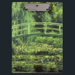 White Waterlilies by Claude Monet, Vintage Art Clipboard<br><div class="desc">White Waterlilies (1899) by Claude Monet is a vintage impressionist fine art floral nature painting. It is one of many variations of the water lilies and Japanese footbridge paintings that Monet painted in his spring season flower garden in Giverny, France. A pedestrian bridge over a pond in green tones. About...</div>