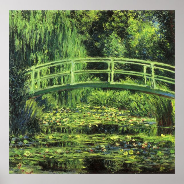 White Waterlilies by Claude Monet, Vintage Art Poster (Front)