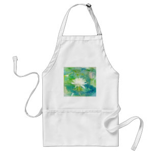 White Waterlily Blossom Standard Apron