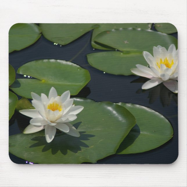 White Waterlily Mousepad (Front)