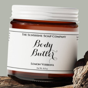 White Waterproof Body Butter Label