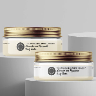 White waterproof cosmetics jar label  0.75 x 7.5