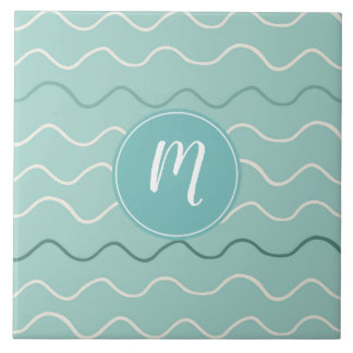 White Waves Pattern Ceramic Tile