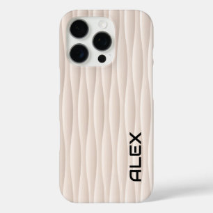 White Wavey Pattern – Minimalist Abstract Design iPhone 16 Pro Case