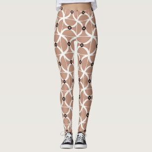 White wavy lines: abstract seamless pattern leggings
