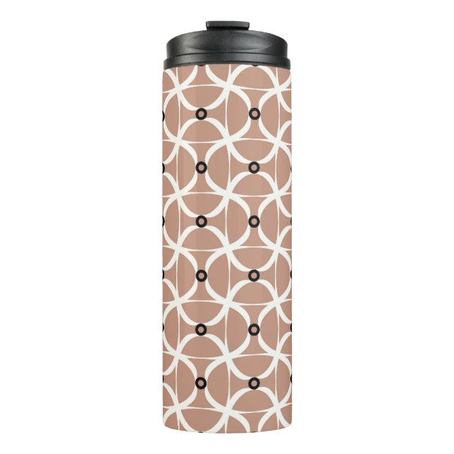 White wavy lines: abstract seamless pattern thermal tumbler (Front)
