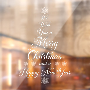 White We Wish You A Merry Christmas Window Clings