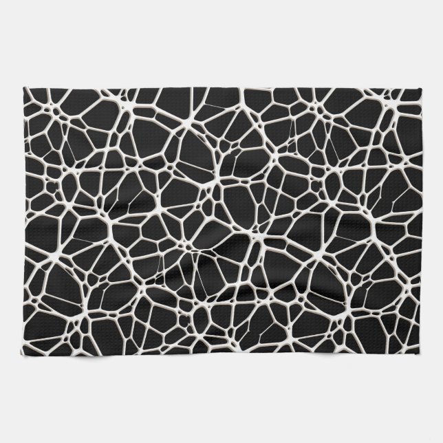 White Web Texture + your bachgr. & ideas Tea Towel (Horizontal)
