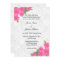 White Wedding and Pink Floral Invitation