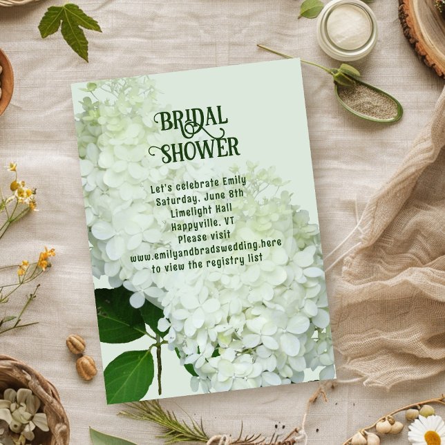 White Wedding Botanical Bridal Shower Invitations (Creator Uploaded)