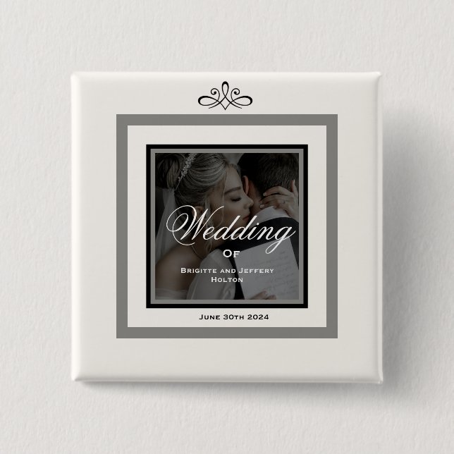 White wedding button (Front)