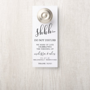 White Wedding Door Suspension - Do Not Disturb Hanger