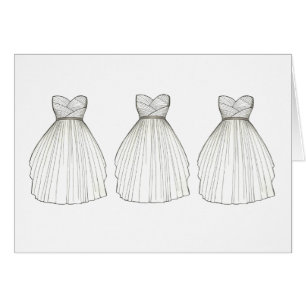 White Wedding Dress Bride Bridal Gown Card