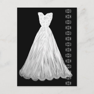 White Wedding Dress with Lace Accent Postcard