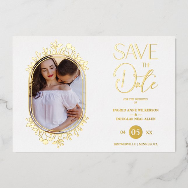 White Wedding Fancy Ornament Frame Flowers Photo (Front)