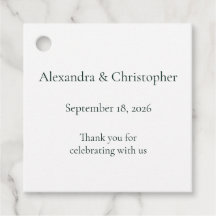 White Wedding Favour Tag