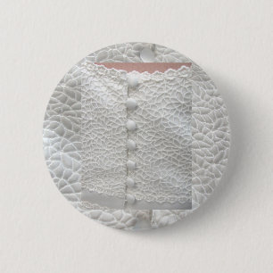 White Wedding Gown Button - Customisable