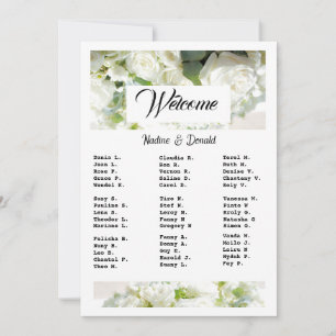 White Wedding Greenery Downloadable Seating Chart Invitation