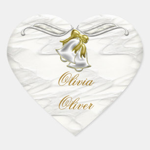 White Wedding Heart Sticker