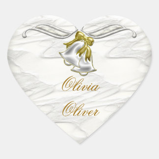 White Wedding Heart Sticker