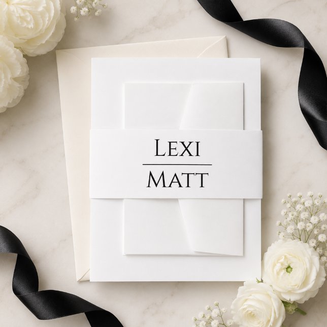 White Wedding Invitation Belly Band (Creator Uploaded)