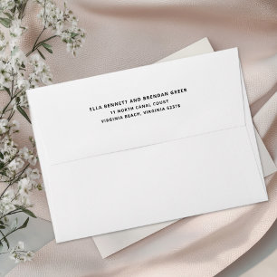 White Wedding Invitation Return Address Envelope