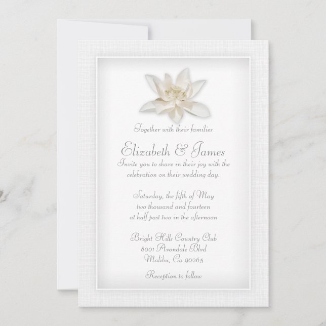 White Wedding Invitations (Front)