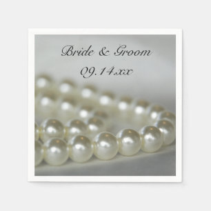 White Wedding Pearls Napkin