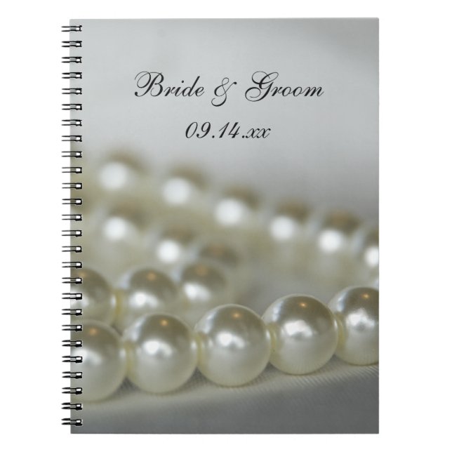 White Wedding Pearls Notebook (Front)