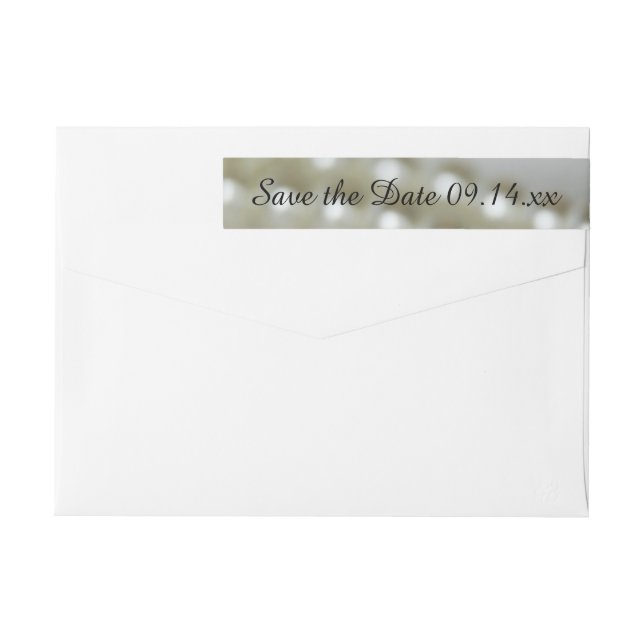 White Wedding Pearls Save the Date Wrap Around Label (Back)