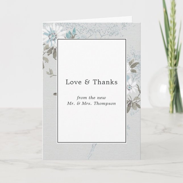 White Wedding Photo Thank You Card (Front)