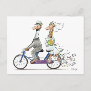 White wedding postcard