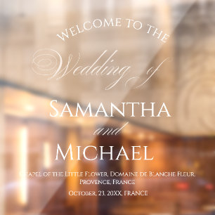 White Welcome Wedding Elegant  Address 