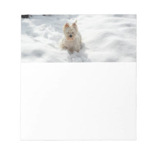 White Westie Dog in Snow Stationery Paper Notepad