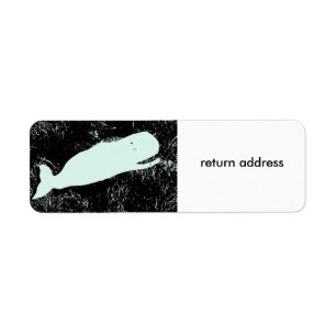 white whale return address label