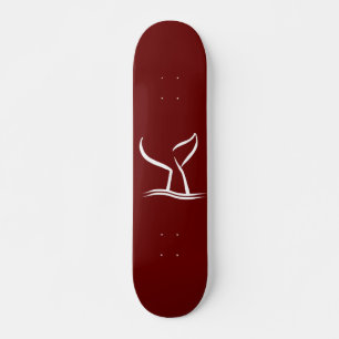 White Whale Tail Dark Red Skateboard
